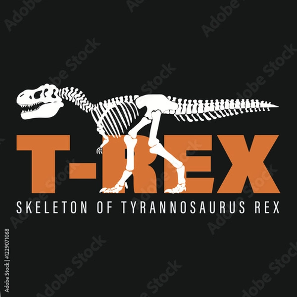Obraz t rex skeleton vector illustration