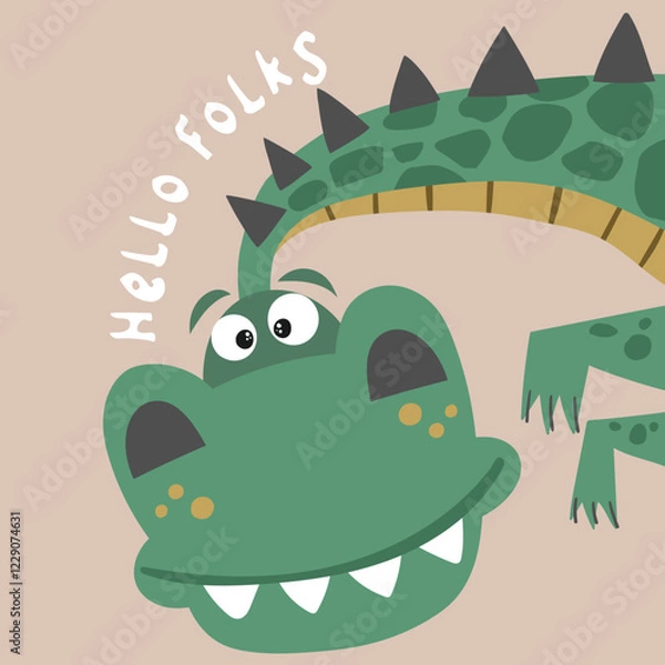 Obraz cartoon dinosaur vector illustration