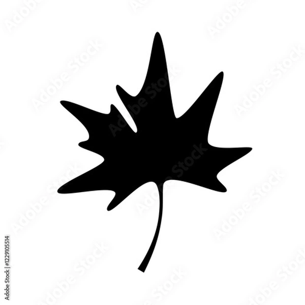 Fototapeta Simple maple leaf silhouette icon isolated on white background.