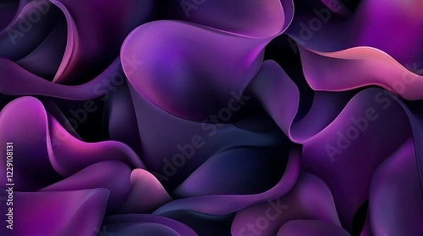Fototapeta Abstract Purple Waves Flowing Design