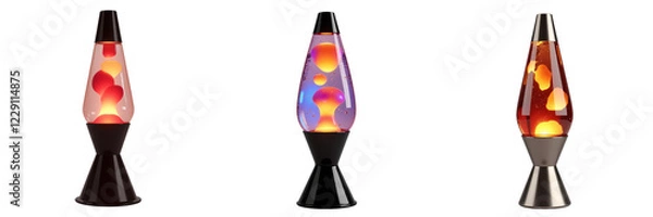 Fototapeta Colorful Lava Lamps Displaying Unique Wax Blends