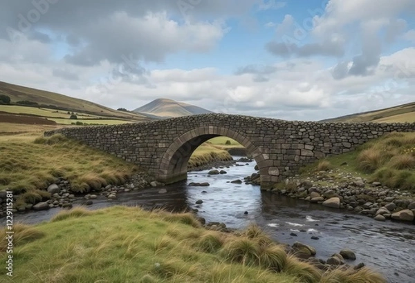 Fototapeta The Swilcan Bridge at the St Andrews golf course in Scotland