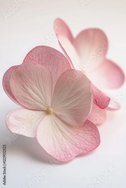 Obraz Two pink flowers on a white surface