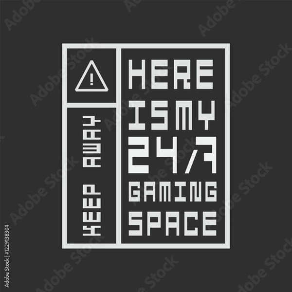 Fototapeta Typographic vector illustration of computer game theme . t shirt graphics