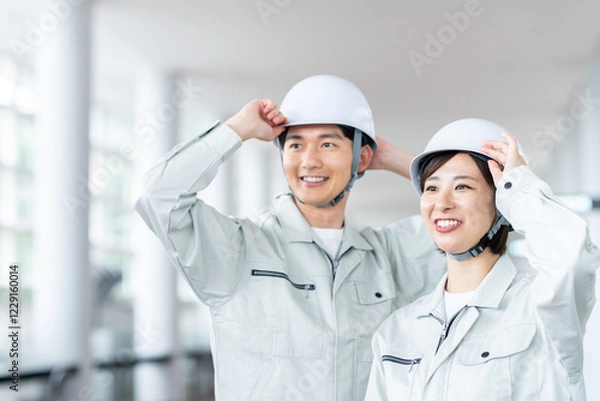 Fototapeta 作業員の若いスタッフ