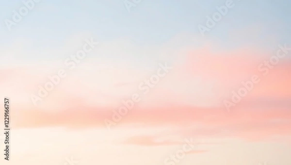 Fototapeta A delicate, pastel-toned blend of peach, coral, and soft sky blue, washed out with a fine grain texture.