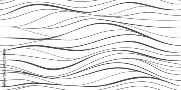 Fototapeta Seamless wave pattern. Water waves. Wavy lines