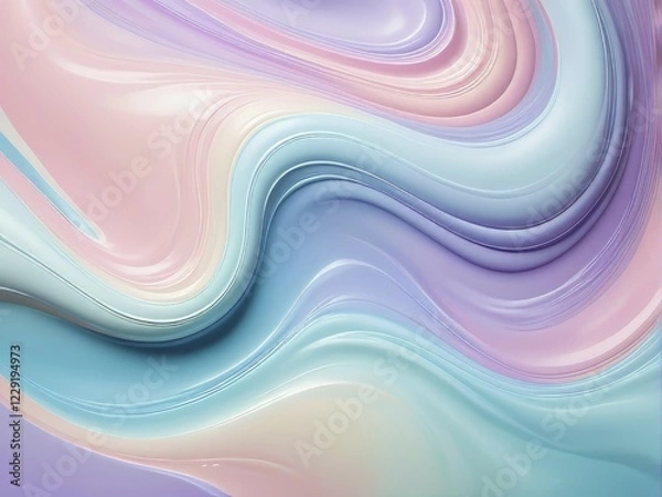Fototapeta Swirling pastel colors creating a smooth and wavy abstract pattern, AI generated