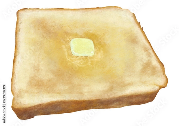 Obraz バターが乗ってる食パン（トースト）のイラスト素材