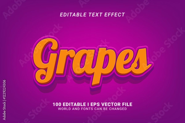 Fototapeta Grapes Editable Text Effect Design
