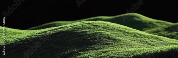 Obraz Lush Green Hill at Night with Dark Background