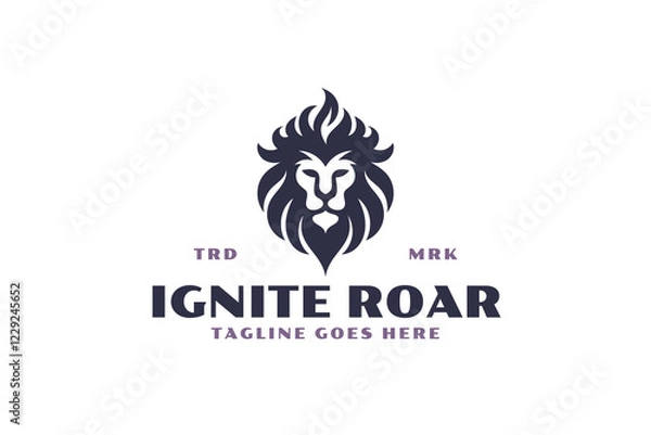 Obraz royal king lion head logo vector 