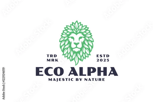 Obraz luxury lion leaf logo design template