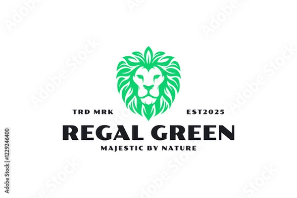 Obraz luxury lion leaf logo design template