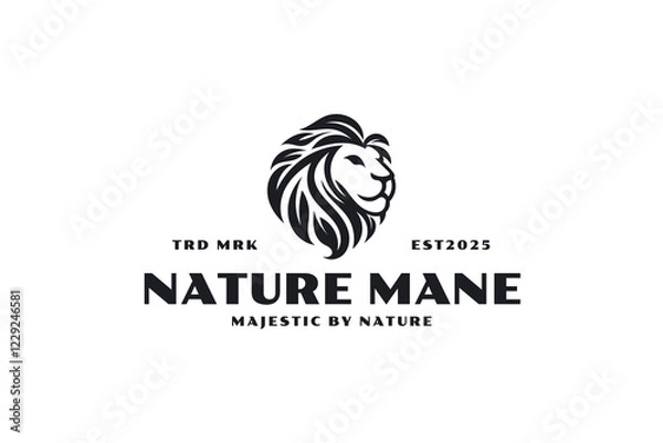Obraz luxury lion leaf logo design template