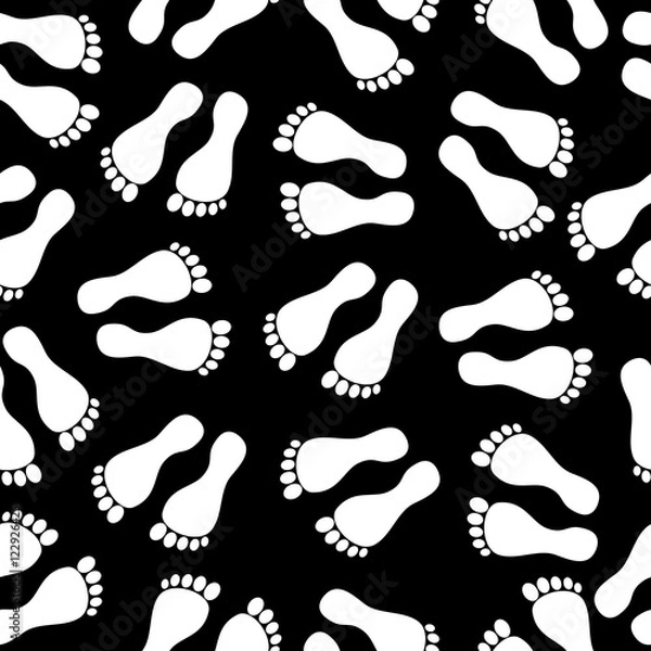Obraz Seamless vector pattern with footprints
