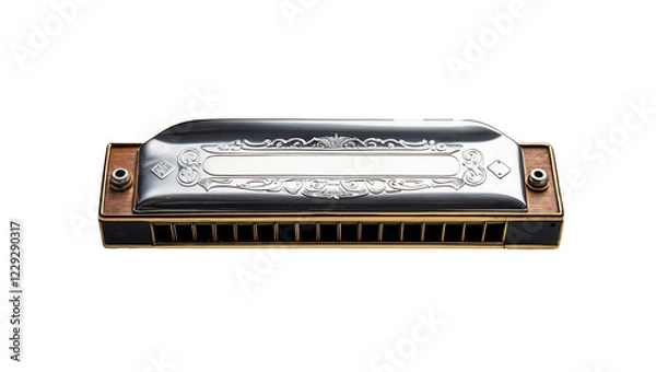 Fototapeta Harmonica close-up isolated transparent background cutout