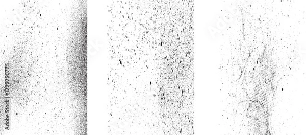 Fototapeta Overlay textures set stamp with grunge effect. Old damage Dirty grainy and scratches. Set of different distressed black grain texture