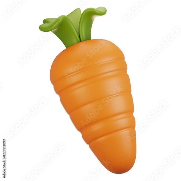 Fototapeta 3d rendering vegetables icon concept. 3d render carrot icon