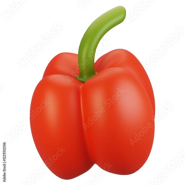 Fototapeta 3d rendering vegetables icon concept. 3d render paprika icon
