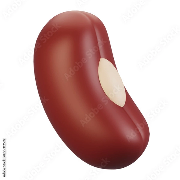 Fototapeta 3d rendering vegetables icon concept. 3d render red bean icon