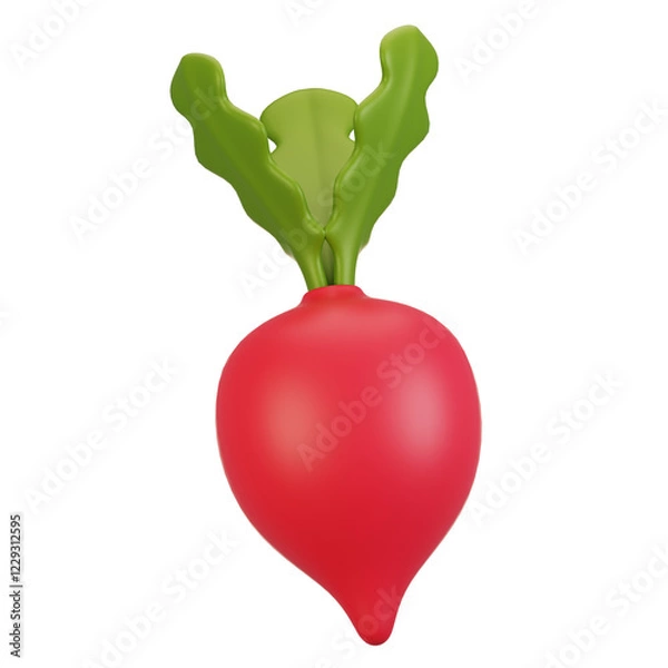Fototapeta 3d rendering vegetables icon concept. 3d render radish icon