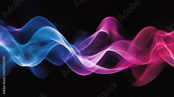 Fototapeta Colorful waves of light creating a dynamic visual effect