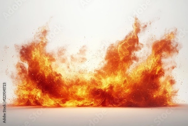 Fototapeta Dynamic flames erupting from the ground in a powerful display of fire and heat energy