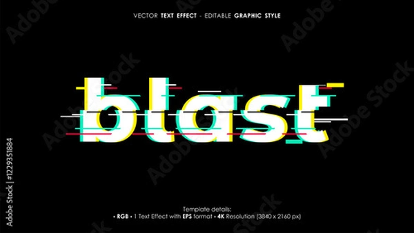 Fototapeta Editable blast text effect template