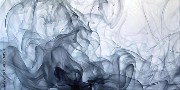 Fototapeta Abstract art of grey liquid smoke in dynamic motion, AI generated