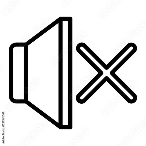 Fototapeta Mute Vector Line Icon Design