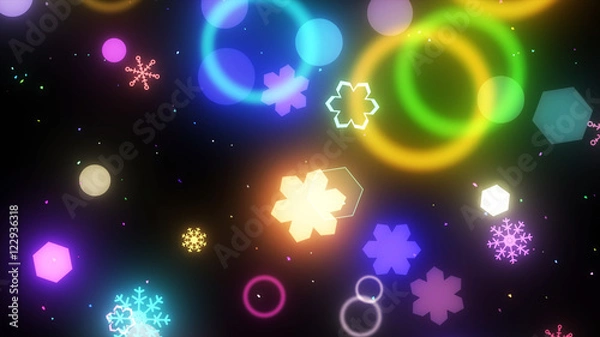 Fototapeta 図形のきらきらパーティクル　雪結晶