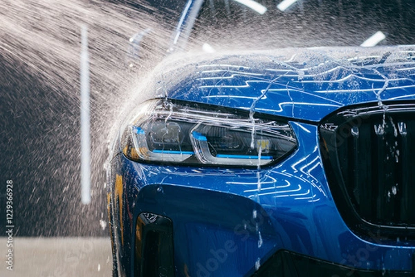 Obraz Close up water is running down the hood