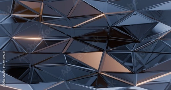 Fototapeta Abstract dark geometric pattern background 3d render