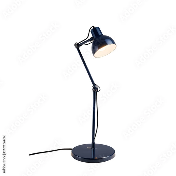 Fototapeta Adjustable Black Metal Desk Lamp with Stand Isolated on Transparent Background