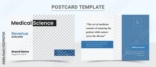 Fototapeta Corporate business or marketing agency postcard template design or amazing and modern eddm postcard design template layout. Vector postcard design.