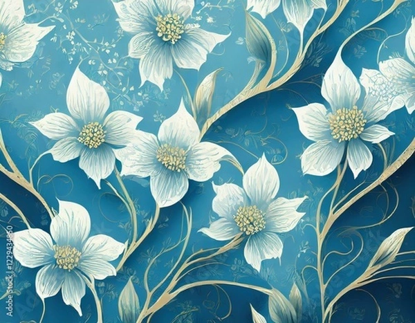 Fototapeta 花　模様　壁紙　背景