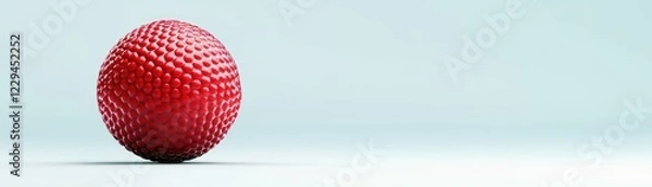 Fototapeta A vibrant red sports ball on a smooth surface.