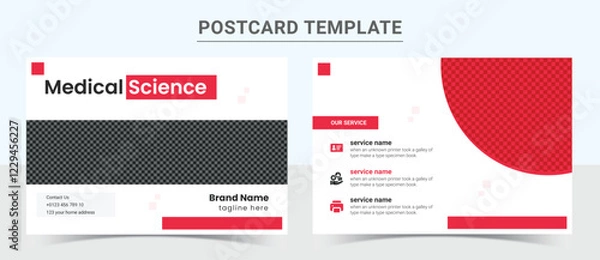 Fototapeta Corporate business or marketing agency postcard template design or amazing and modern eddm postcard design template layout. Vector postcard design.