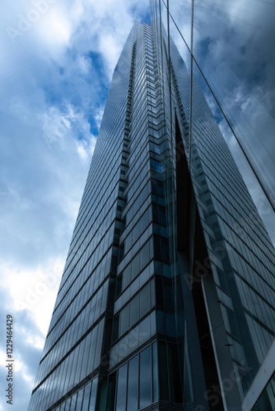 Fototapeta Skyscrapers architectural glass from a low angle view 