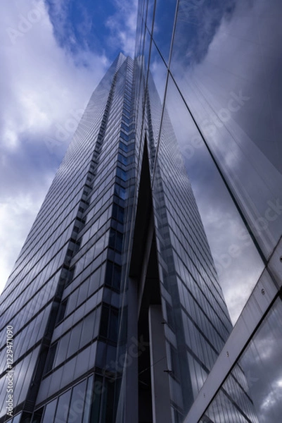 Fototapeta Skyscrapers architectural glass from a low angle view 