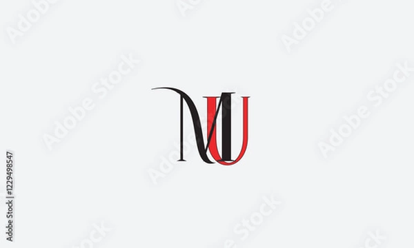 Obraz MU, UM, U, M Abstract Letters Logo Monogram	