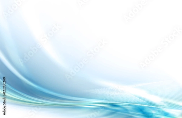 Obraz Light blue and white glowing abstract background with mesh and smooth lines
