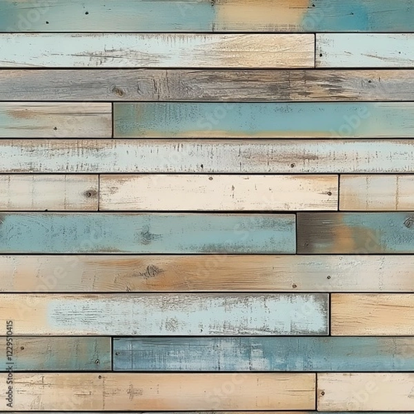 Obraz Seamless Beach Wood Textures, Wooden Planks, Weathered Wood, Distressed Texture, Used Look, Background Texture