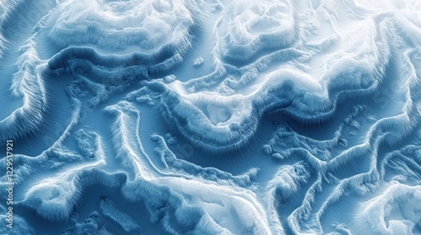 Obraz Abstract blue icy landscape with canyons.