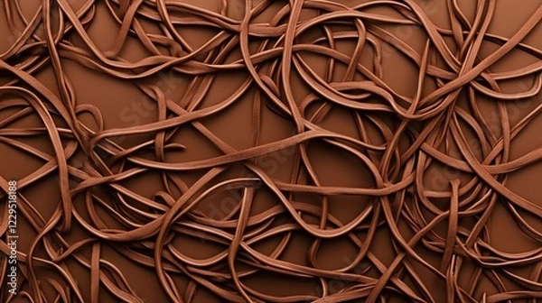 Obraz Abstract chocolate colored tangled threads texture.
