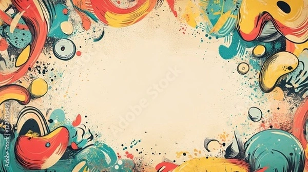 Obraz Abstract colorful frame on vintage background.