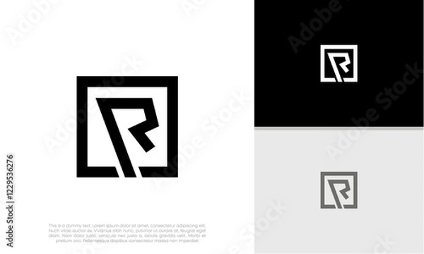 Fototapeta Initials R logo design. Initial Letter Logo. Innovative high tech logo template.	