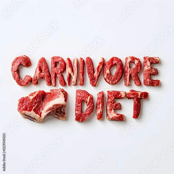 Fototapeta The words Carnivore Diet made of meat 