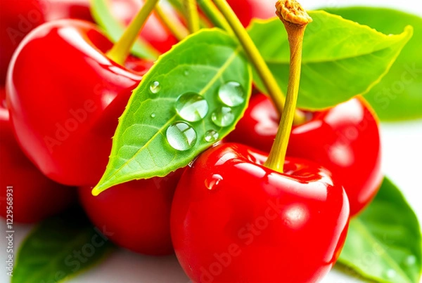 Obraz cherries on a white background